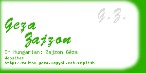geza zajzon business card