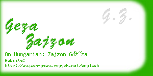 geza zajzon business card